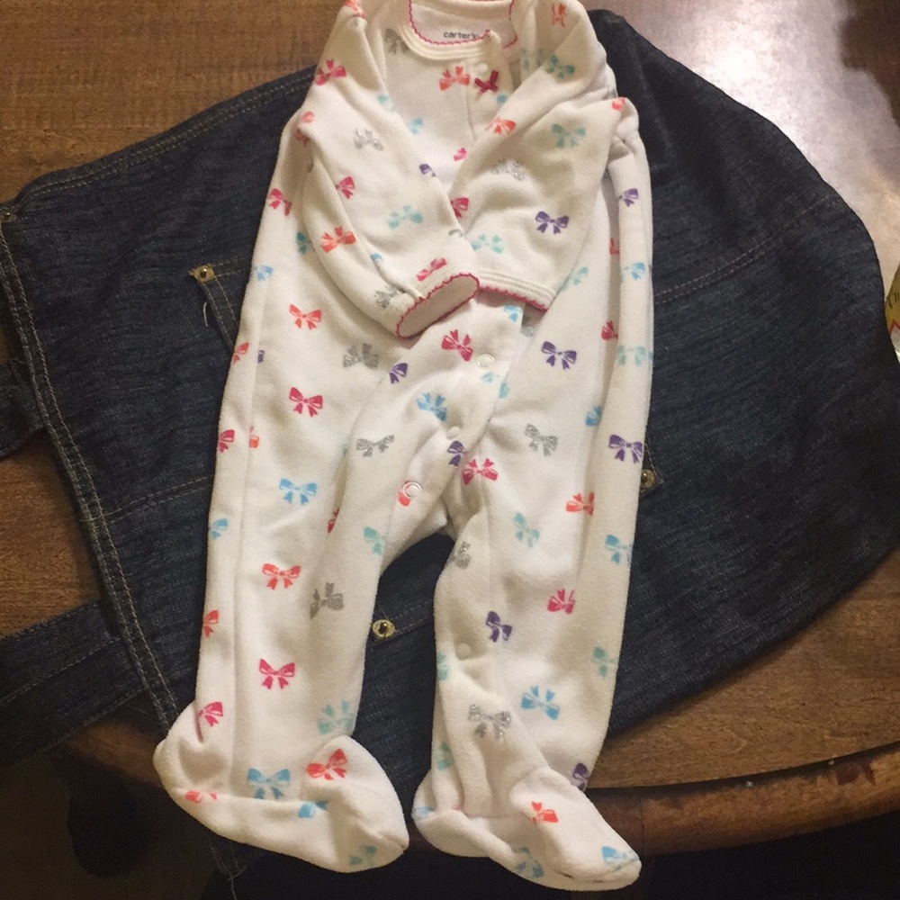 2 footie Carters onesies and a gown for girls